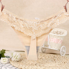 1PC Sexy Women G-string Thongs Lace Floral Sheer Low Waist Underwear Soft Lingerie Ice Silk Briefs Seamless Panties