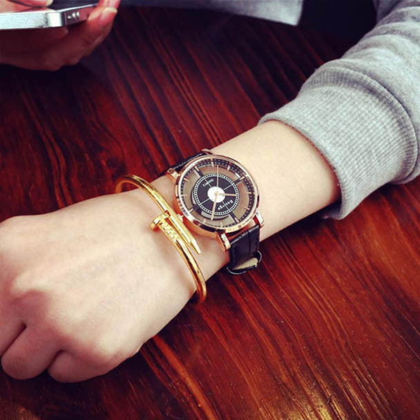 2017 Fashion Brand Hollow Watch Neutral Personality Simple Unique Wrist Watches Men Woman Watch Clock Relogio Feminino Saat