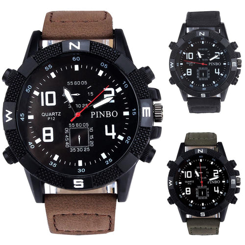 2018 Fashion casual male luxury watches famous brands Luxury Men's Canvas strap Large Dial Military Sport Quartz Wrist Watch