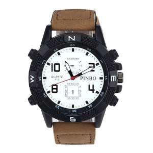 2018 Fashion casual male luxury watches famous brands Luxury Men's Canvas strap Large Dial Military Sport Quartz Wrist Watch