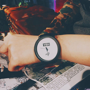 Fashion Leather Strap Watch Brand HBA Unisex Watches Men Quartz Women Dress Watch Sports Military Masculine Wristwatch Relojes