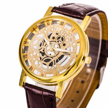 Fashion Skeleton Quartz Watch Men Transparent Hollow Watches Reloj Hombre Brand Male Clock Man Leather Dress Wristwatch Relogio