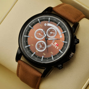 Pu Leather Watch Luxury Men Luminous Watches Analog Military Sports SOXY Watch Quartz Male Wristwatches Hour Relogio Masculino