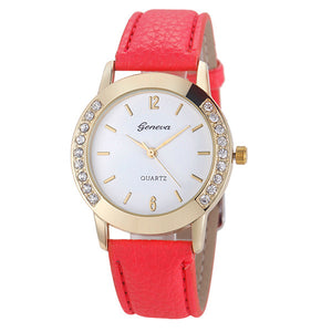 Women watches Luxury 	PU Leather + Alloy Female Quartz Wrist Watches in Twelve Colour High Quality Hot Fashion 2018 Dropshipping