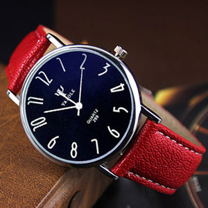 Yazole Quartz Watch Men Casual Business Leather Strap Watches Classic Ultra-thin Blue Glass Mens Quartz-watch Reloj Hombre