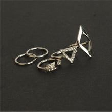 FREE GIVEAWAY - 5pcs crystal women knuckle rings set stacking gold geometry triangle arrow midi finger ring charm anelli