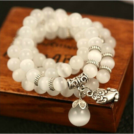 Natural opal beads bracelet for women brave Buddha pendant vintage women bracelets fashion jewelry for the new year gift 2017 36