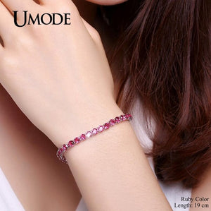 UMODE 5 Colors Cubic Zirconia Tennis Bracelet & Bangles For Women Christmas Gifts New Fashion Lady Jewelry Pulseras Mujer UB0097