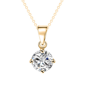 IF ME Simple Fashion Jewelry Silver and Gold Color Round Shape CZ Cubic Zirconia Pendant Necklace for Women Wedding Jewelry