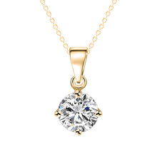IF ME Simple Fashion Jewelry Silver and Gold Color Round Shape CZ Cubic Zirconia Pendant Necklace for Women Wedding Jewelry