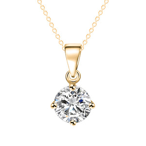 IF ME Simple Fashion Jewelry Silver and Gold Color Round Shape CZ Cubic Zirconia Pendant Necklace for Women Wedding Jewelry