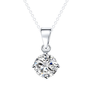 IF ME Simple Fashion Jewelry Silver and Gold Color Round Shape CZ Cubic Zirconia Pendant Necklace for Women Wedding Jewelry