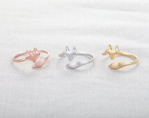 FREE GIVEAWAY -  Fox's Head Ring Cute Animal Open Fox Ring for Women Party Gift Simple Lovely Ring Fox Wedding Gifts Mens Jewelry