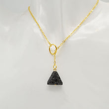 Black Natural Lava Stone Necklace Gold Silver - Layered Necklace Aromatherapy Essential Oil Diffuser Necklace