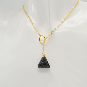 Black Natural Lava Stone Necklace Gold Silver - Layered Necklace Aromatherapy Essential Oil Diffuser Necklace