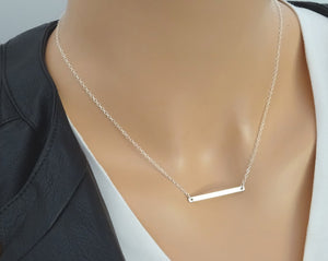 Silver Layered Necklace Set  Silver Bar Necklace Jewelry For Women Charm Necklace