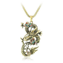 Popular Big Promotion Fashion Women Silver Gold Chinese Style Dragon Pendant Long Sweater Necklace