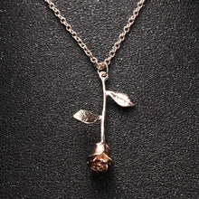 Delicate Rose Flower Pendant Necklace Charm Gold Silver Beauty Rose Jewelry Necklace For Women Girls