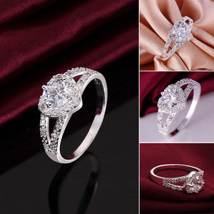 FREE GIVEAWAY - Silver Love Heart Luxury Aneis Bijoux Jewelry Size 6 7 8 9 Zircon Rings For Women Anel Wedding Engagement Rhinestone Ring