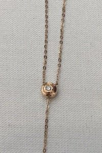 Sinya 18k Au750 gold necklace inlay 0.023ct real Diamond with 9mm natural pearls Y style necklace