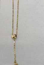 Sinya 18k Au750 gold necklace inlay 0.023ct real Diamond with 9mm natural pearls Y style necklace
