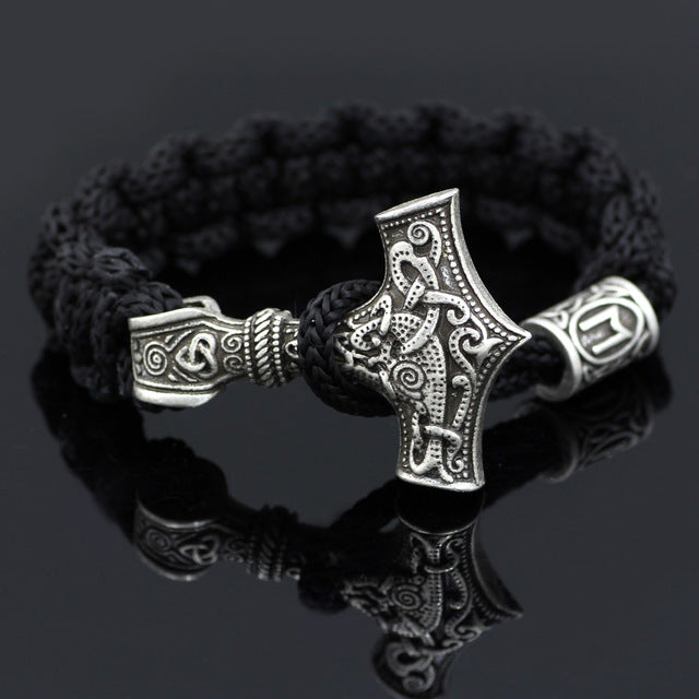 dropshipping 1pcs thor's hammer mjolnir bracelet viking scandinavian norse viking bracelet Men gift