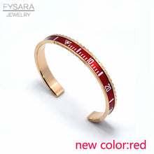 Hot Sale Ltalian Style New Fashion Jewelry 316L Stainless Steel Cuff Bracelet Speedometer Official Bracelet Men 12 Color (1pcs)