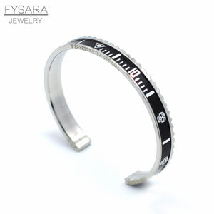 Hot Sale Ltalian Style New Fashion Jewelry 316L Stainless Steel Cuff Bracelet Speedometer Official Bracelet Men 12 Color (1pcs)