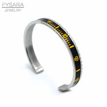 Hot Sale Ltalian Style New Fashion Jewelry 316L Stainless Steel Cuff Bracelet Speedometer Official Bracelet Men 12 Color (1pcs)