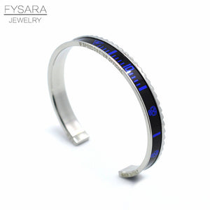 Hot Sale Ltalian Style New Fashion Jewelry 316L Stainless Steel Cuff Bracelet Speedometer Official Bracelet Men 12 Color (1pcs)