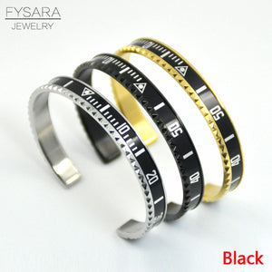 Hot Sale Ltalian Style New Fashion Jewelry 316L Stainless Steel Cuff Bracelet Speedometer Official Bracelet Men 12 Color (1pcs)