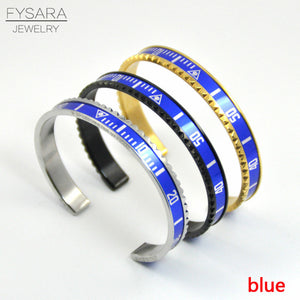 Hot Sale Ltalian Style New Fashion Jewelry 316L Stainless Steel Cuff Bracelet Speedometer Official Bracelet Men 12 Color (1pcs)