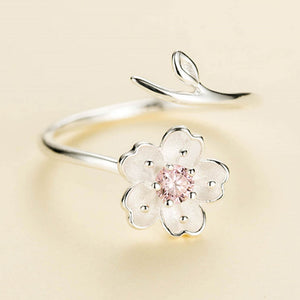 FREE GIVEAWAY - Silver Color Poetic Daisy Cherry Blossom Finger Ring For Women Engagement Fashion Jewelry