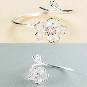 FREE GIVEAWAY - Silver Color Poetic Daisy Cherry Blossom Finger Ring For Women Engagement Fashion Jewelry