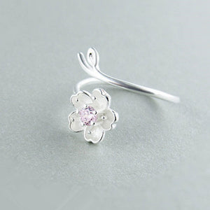 FREE GIVEAWAY - Silver Color Poetic Daisy Cherry Blossom Finger Ring For Women Engagement Fashion Jewelry