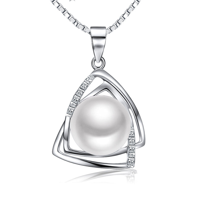Sinya Pearl pendant necklace with 16,18inch 925 sterling silver box chain natural freshwater pearl 9.5-10mm charm sinya tz09044p