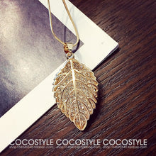 Fashion long section leaf sweater chain necklace Fine jewelry Crystals from Swarovski female OpaL hanging chain jewelry