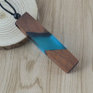 Leanzni Vintage men'woman s fashionable wood resin necklace pendant, woven rope chain, hot - selling jewelry gifts