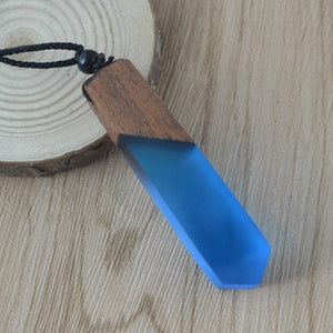 Leanzni Vintage men'woman s fashionable wood resin necklace pendant, woven rope chain, hot - selling jewelry gifts