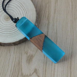 Leanzni Vintage men'woman s fashionable wood resin necklace pendant, woven rope chain, hot - selling jewelry gifts