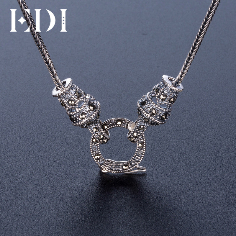 EDI Women/Men Retro Boho Vintage 25 Sterling- Thai Silver-Jewelry  Long Statement Necklace Chain Punk Bijoux Animaux Z023