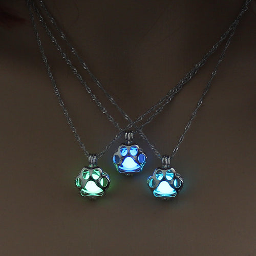 KogMaw Glow in the Dark necklace LOL KogMaw Dog Paw silver Chain Jewelry Pendants & Necklaces