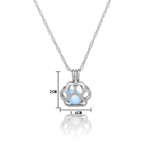 KogMaw Glow in the Dark necklace LOL KogMaw Dog Paw silver Chain Jewelry Pendants & Necklaces