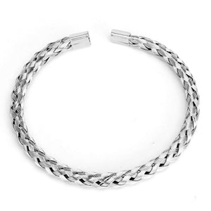 Mcllroy Stainless steel bangle Men bracelet Titanium Adjustable Opening Round shape Charm jewelry Knitting  Pulseira feminina