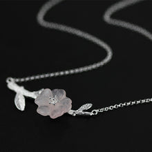 Lotus Fun Genuine 925 Sterling Silver Handmade Designer Fine Jewelry Flower in the Rain Necklace with Pendant for Women Collier
