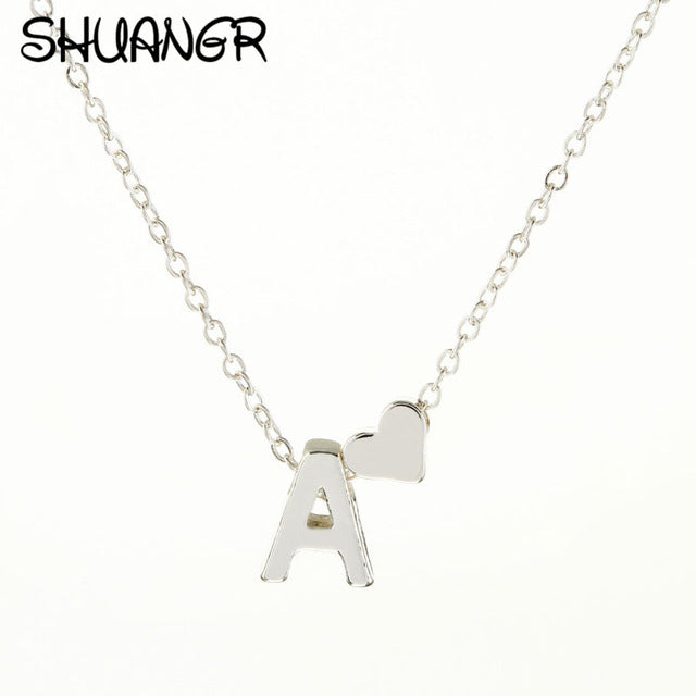 SHUANGR Charms Tiny Silver initial Necklace Letter Choker Initials Name Necklaces Pendant for Women Girl Best Birthday Gift