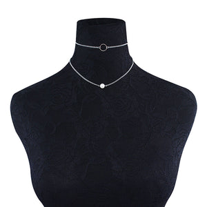 Fashion Women Jewelry Necklace Chain Two Piece Set Necklace  GD