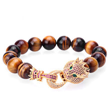 Mcllroy Bracelets Brand Trendy Imperial Crown Charm Men bracelets Natural Stone Beads Women Men Jewelry Pulseras Mujer CZ Paved