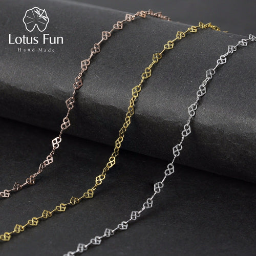 Lotus Fun Real 925 Sterling Silver Fine Jewelry High Quality Romantic Love Heart Design Necklace Chain for Women Collier