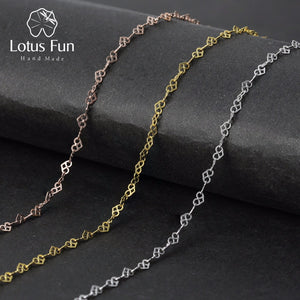 Lotus Fun Real 925 Sterling Silver Fine Jewelry High Quality Romantic Love Heart Design Necklace Chain for Women Collier